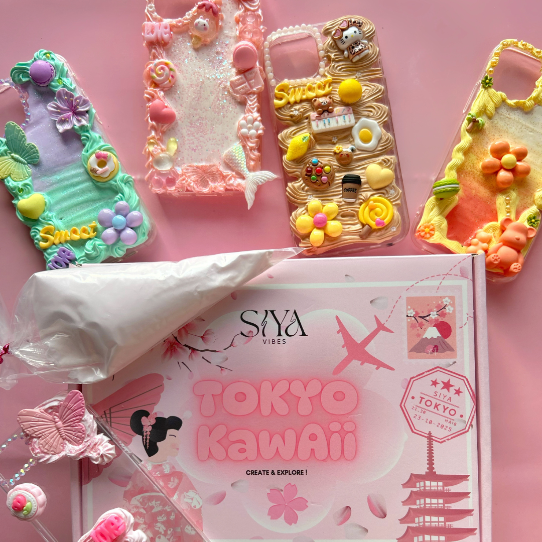 Atelier Tokyo Kawaii Strasbourg — coque personnalisée crème chantilly et charms Siya Lab